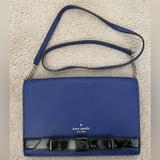 Kate Spade Bags | Kate Spade Crossbody Envelope Clutch Purse Patent Leather Bow Chain Strap | Color: Black/Blue | Size: Small