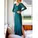 Anthropologie Dresses | Anthropologie Sp Nwt Slim V-Neck Maxi Dress Rib Knit Jersey Lounge Sleep Green | Color: Green | Size: Sp