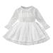 Children Kids Toddler Baby Girls Long Sleeve Solid Polka Dot Tulle Dress Princess Dress Outfits Clothes Girls Fashion Size 7 Flannel Dress for Girls Flag Dress Girls Linen Dress Girls