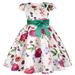 Toddler Kids Girls Floral Flowers Prints Short Sleeves Beach Straps Dress Princess Clothes Kids Clothes Girls 5-6 Years Princess Girl Dress Girl Kids Dresses Girls Back Dress for Girls 5 Years Old