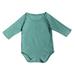 JDEFEG Boys Pajama Sets Bodysuit Baby Girls Boys Solid Ribbed Cotton Autumn Long Sleeve Romper Bodysuit Clothes Cute Baby Boy Summer Outfits Baby Layette Set Cotton Blue 80