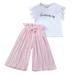 Outfits Tops+Ruffle Pants Kids Shirt T Loose Children Girls Baby Letter Girls Outfits Set Spearmint Baby Shoes Young Girl Clothes Christmas Baby Clothes Gift for 3 Month Old Girl Fall Outfits