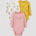 Baby Girls 3pk Woodland Long Sleeve Bodysuit - Just One You made by carter s Pink/White/Gold 3M