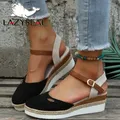 LazySeal-Sandales à talons compensés pour femmes chaussures de styliste gladiateur classiques