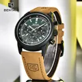 BENYAR – montre de luxe à Quartz pour homme chronographe Sport mode militaire étanche cuir