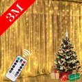 Guirxiété lumineuse LED avec télécommande USB décoration de Noël et de chambre rideau de guirxiété