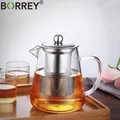 BORREY – grande théière en verre avec filtre infuseur amovible service à thé en verre résistant à