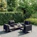 walmeck 5 Piece Patio Set with Cushions Poly Rattan Dark Gray