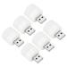 6Pcs USB Night Light 1W Portable Mobile Power Plug-in LED Lamp White, Warm White - White, Warm White