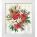 PI Studio 26x29 White Modern Wood Framed Museum Art Print Titled - Red Floral II