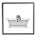 Stupell Industries Cat Antique Tub Funny Bathroom Graphic Art Black Framed Art Print Wall Art Design by Annalisa Latella