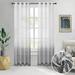 2 Panels Striped Ombre Tier Curtains Textured Grommet Semi Sheer Voile Curtain