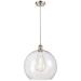 Ballston Athens 14" Brushed Satin Nickel LED Pendant With Clear Shade