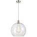 Ballston Athens 14" Brushed Satin Nickel Pendant With Clear Shade
