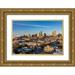 Haney Chuck 18x13 Gold Ornate Wood Framed with Double Matting Museum Art Print Titled - View of the city skyline from the rooftop bar at the Ponchartrain Hotel in New Orleans-Louisiana-USA