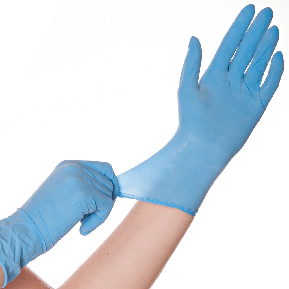 10x100 Stück Latexhandschuhe Allfood Skin gepudert Blau Größe L Einweghandschuhe Arbeitshandschuhe Einmalhandschuhe Latex Handschuhe Image