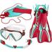 Rapido Boutique Collection Sunshine Junior Mask Fin Snorkel Set Boys Girls Kids Snorkel Mask Fins Snorkeling Set with Snorkel Gear Bag