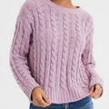 American Eagle Outfitters Sweaters | American Eagle Cable Knit Chunky Sweater (Color: Purple) - Size Xs | Color: Purple | Size: Xs