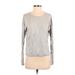 Forever 21 Pullover Sweater: Gray Color Block Tops - Women's Size Small