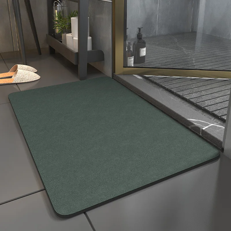 Tapis de salle de bain en diatomées, doux, absorbant l'eau, à séchage rapide, pour toilettes, antidérapant, pour porte, pour salle de bain