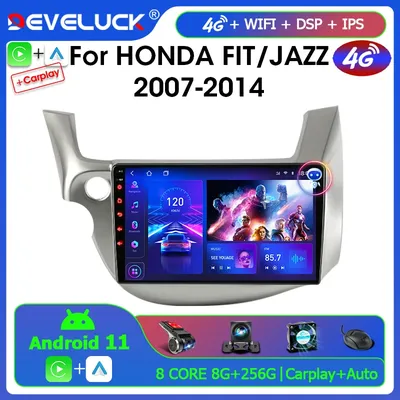 Autoradio pour HONDA FIT JAZZ 2007-2014 Android 11 2 Din Limitation Lecteur Vidéo Écran de