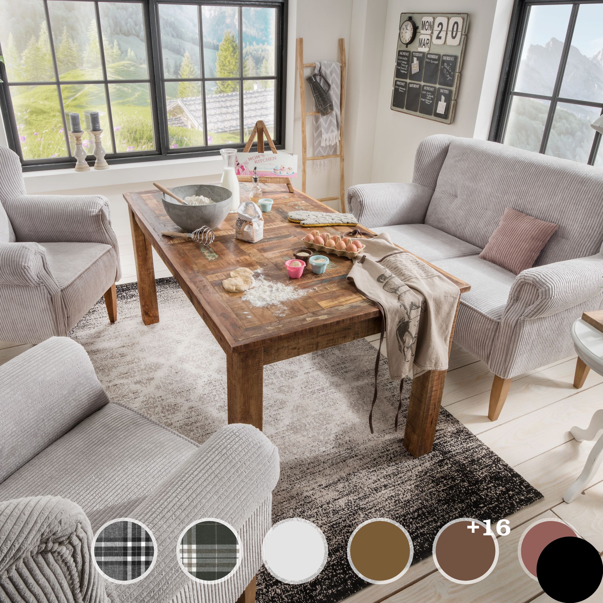 Massivholz »Pavolo« Tischsofa 2-Sitzer / PK D 4806 / Buche wenge