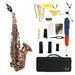 Red Soprano Saxophone Bb Key Woodwind Instrument Brass Material with Carrying Case Sax Stand Reed Gloves Cleaning Cloth Brush Sax Strap Mouthpiece Brush