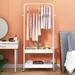 2-In 1 Coat Rack Clothing Rack with 2 Metal Basket