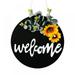 Welcome Sign Welcome Front Door Round Wood Sign Hanging Welcome Sign for Farmhouse porch Spring Welcome Sign Front Door Decoration