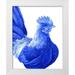 Wilson Kelsey 26x32 White Modern Wood Framed Museum Art Print Titled - Blue Rooster I