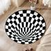 JLLOM G Â· PEH 3D Printed Round Vortex Illusion Living Room Rug Carpet Floor Door Mat Anti-Slip