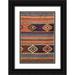 Ross Nancy Steve 13x18 Black Ornate Wood Framed with Double Matting Museum Art Print Titled - New Mexico Madrid Detail in colorful woven rug