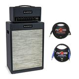 Blackstar St.James 50W 6L6 Tube Amp Head (Black) with 212VOC Vertical Cabinet and Cables