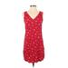 Gap Casual Dress - Shift V Neck Sleeveless: Red Dresses - Women's Size Small