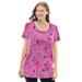Plus Size Women's Perfect Printed Short-Sleeve Scoopneck Tee by Woman Within in Peony Petal Paisley (Size 3X) Shirt