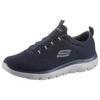 Slip-On Sneaker SKECHERS "SUMMITS", Herren, Gr. 41, blau (navy), Textil, sportlich, Schuhe, Freizeitschuh, Slipper, Komfortschuh mit elastischer Bungee-Schnürung, Topseller