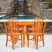 Latitude Run® Scotia 24" Round Metal Indoor-Outdoor Table Set w/ 4 Vertical Slat Back Chairs Metal in Orange | 35.25 W x 35.25 D in | Wayfair