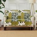 Winston Porter Printed Box Cushion Loveseat Slipcover in Green/Brown | 1 H x 54 W in | Wayfair F2F80736BBDF4CCA9A7349874D6A9C9C