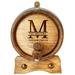 Trinx Split Letter Monogram Personalized Oak Aging Barrel & Whiskey Glasses Wood in Brown | 14 H x 13.5 W in | Wayfair