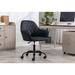 Wade Logan® Azen PU Leather Upholstered Office Chair w/ Steel Base Upholstered in Black | 31.5 H x 23.6 W x 23.6 D in | Wayfair