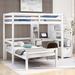 Harriet Bee Ffyon Twin Over Twin L Shape Bunk Bed w/ Built-In Desk Wood in White | 67.5 H x 79.5 W x 95.1 D in | Wayfair