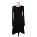 Old Navy Casual Dress - A-Line Scoop Neck Long sleeves: Black Print Dresses - Women's Size X-Small