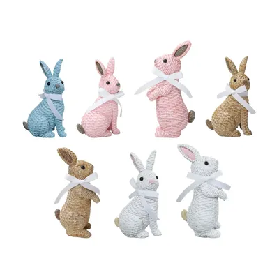 Sculpture de lapin de figurine de lapin décoration de Pâques pour l'art de bureau d'arrière-cour