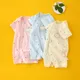 Vêtements d'été pour bébés garçons et filles barboteuse à manches courtes vêtements de maison en