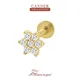 CANNER-Boucles d'oreilles fleur en cristal pour femme boucle d'oreille en argent 925 goujon en or
