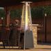 46,000 BTU Patio Outdoor Heater with Wheels & Glass Tube - 20.5"L x 20.5"W x 87"H