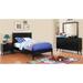 Fopp Mid-century Modern Black Wood 4-Piece Platform Bedroom Set by Furniture of America