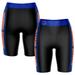 Women's Black/Blue Boise State Broncos Striped Design Bike Shorts