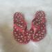 Coach Shoes | Coach Abbigail Flip Flops Size 7 Turn Lock Red Foral Slip Sandals | Color: Red | Size: 7