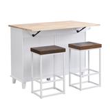 Red Barrel Studio® Caela 2 - Person Drop Leaf Solid Wood Dining Table Set Wood in White | 36.6 H in | Wayfair 4C8CA234493941AAAABD12123476748F
